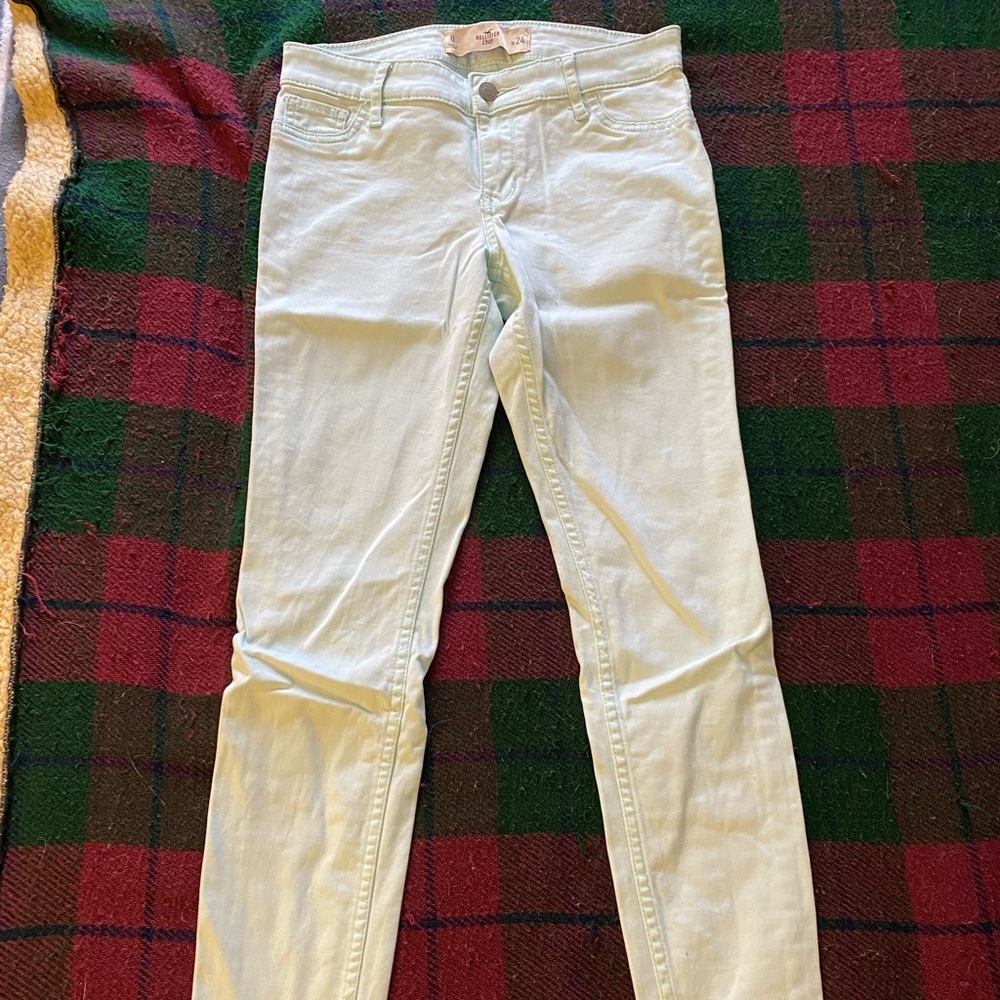 0 regular cropped skinny jeggings/jeans in Teal /sea foam from Hollister Co!